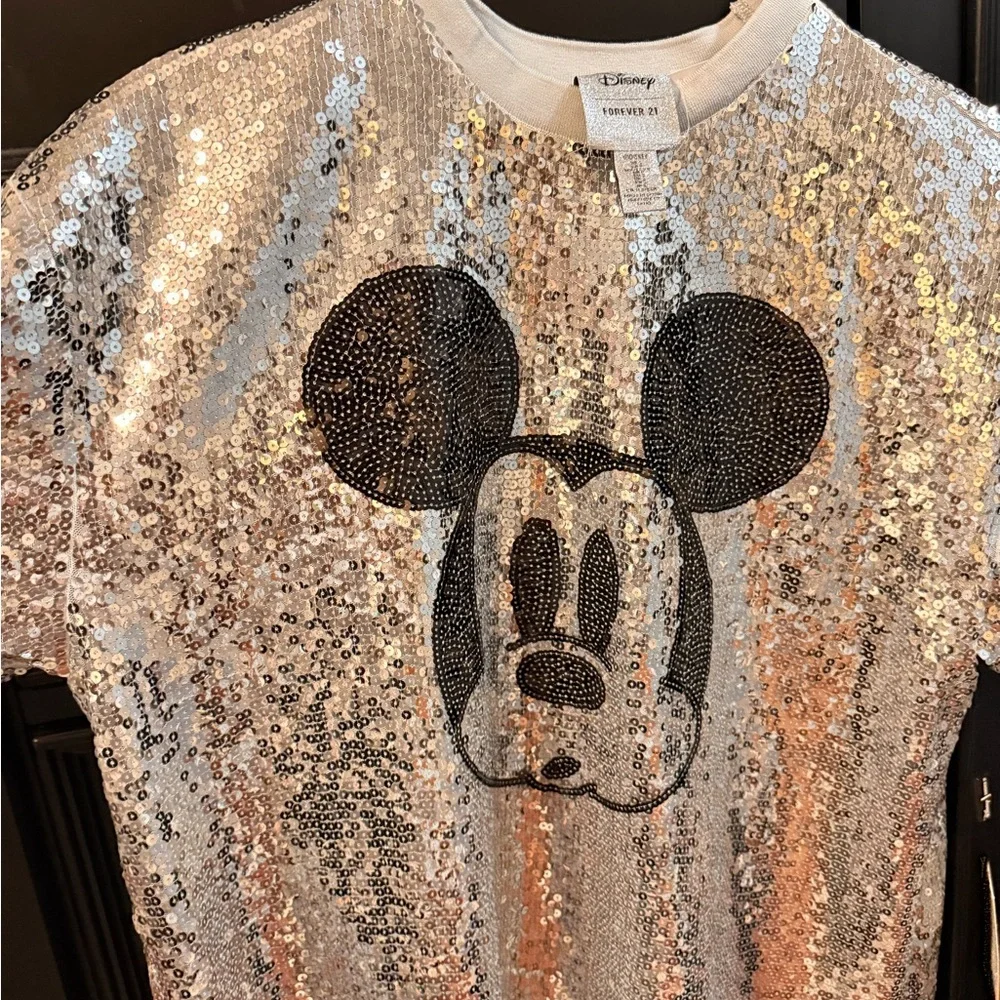 Forever 21 Silver and Black Sequin Mickey Mouse Dress - Picture 2 of 7